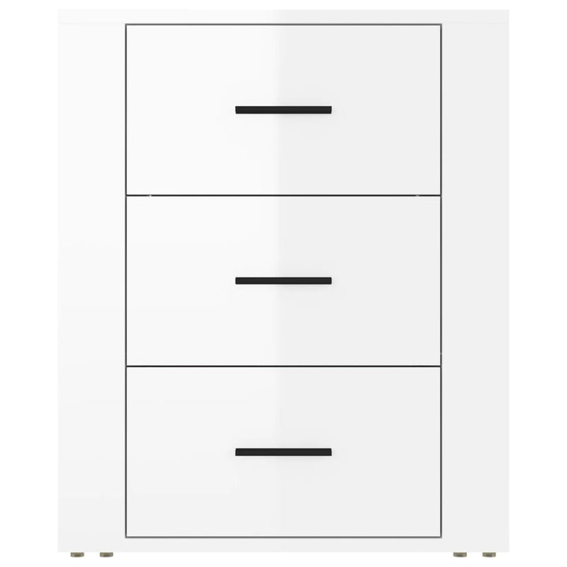 vidaXL Bedside Cabinet High Gloss White 50x36x60 cm Engineered Wood