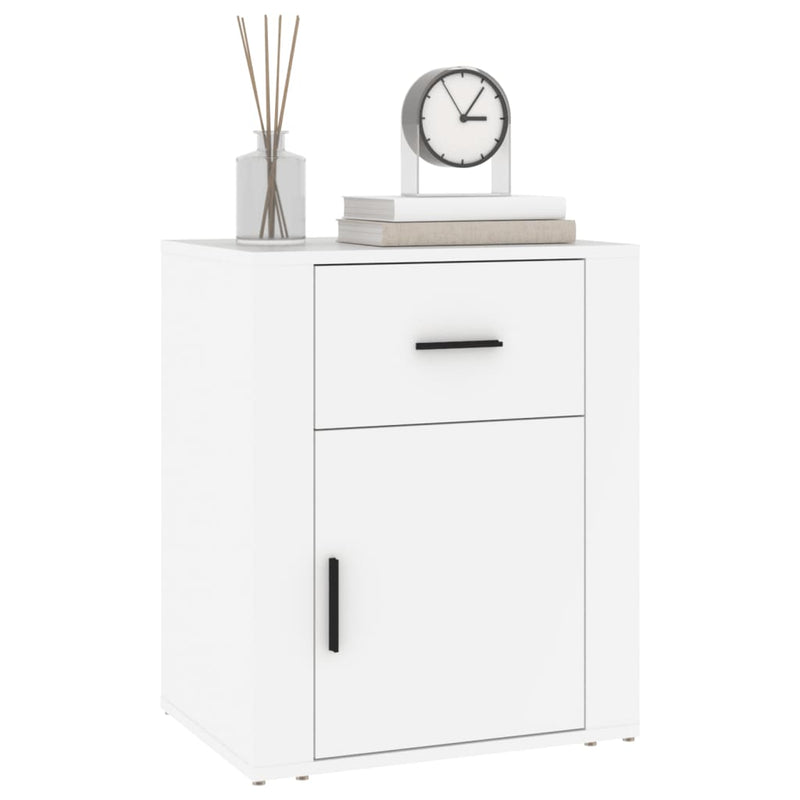 vidaXL Bedside Cabinet White 50x36x60 cm Engineered Wood