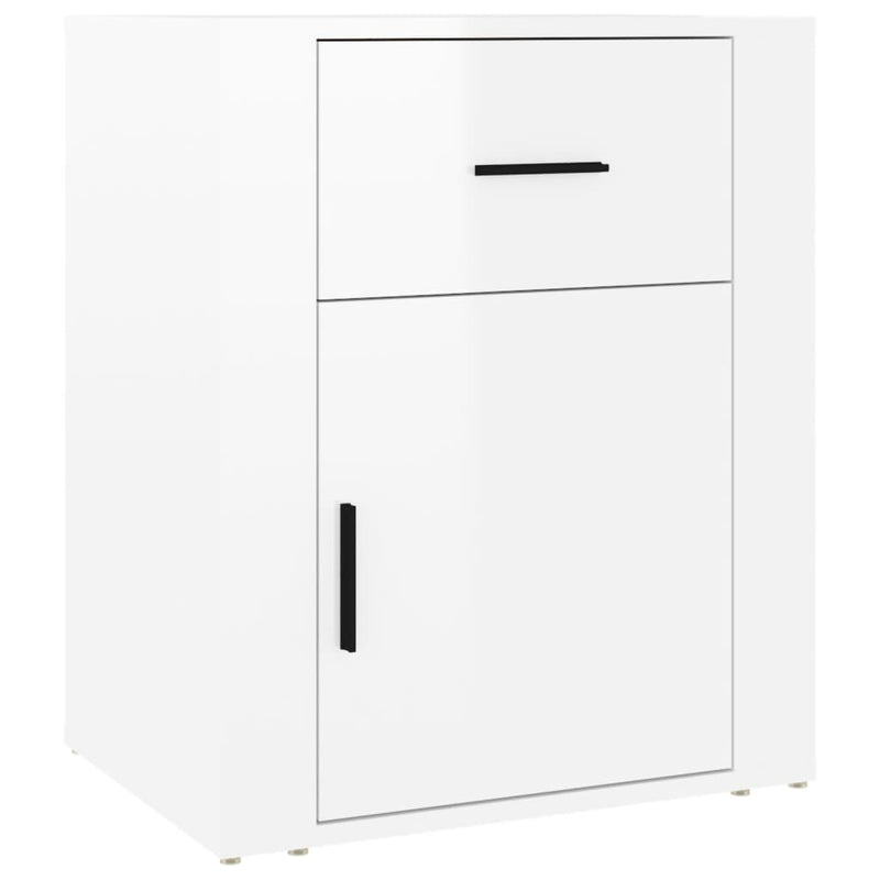 vidaXL Bedside Cabinet High Gloss White 50x36x60 cm Engineered Wood
