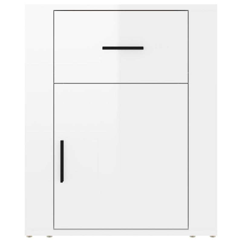 vidaXL Bedside Cabinet High Gloss White 50x36x60 cm Engineered Wood
