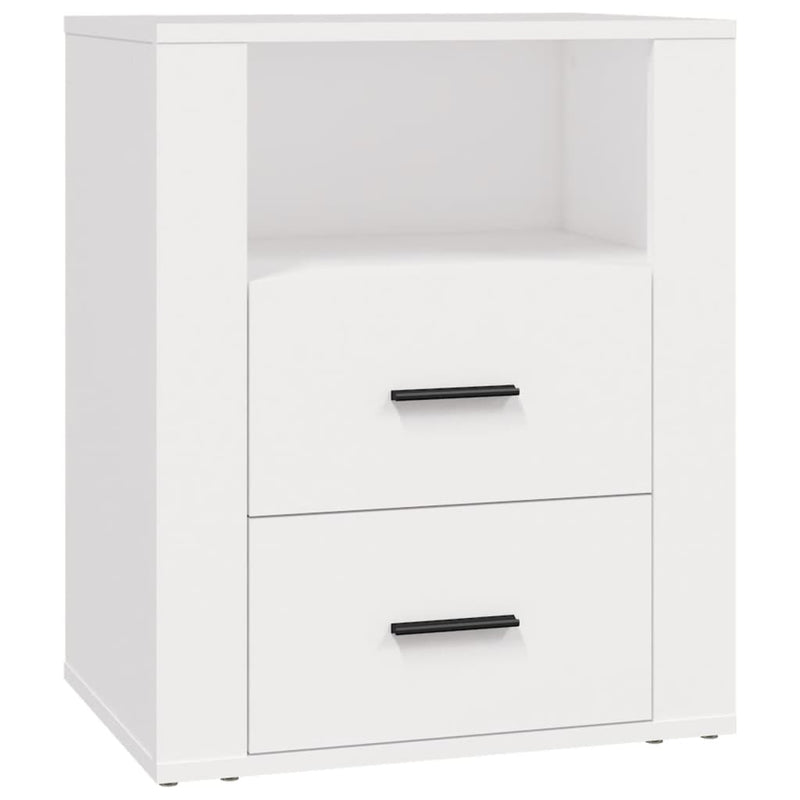 vidaXL Bedside Cabinet White 50x36x60 cm Engineered Wood