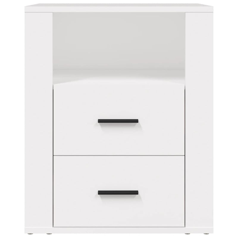 vidaXL Bedside Cabinet White 50x36x60 cm Engineered Wood