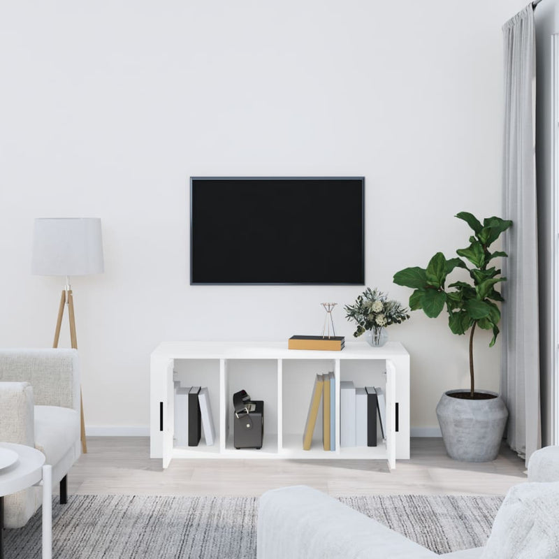 vidaXL TV Cabinet White 100x35x40 cm Engineered Wood