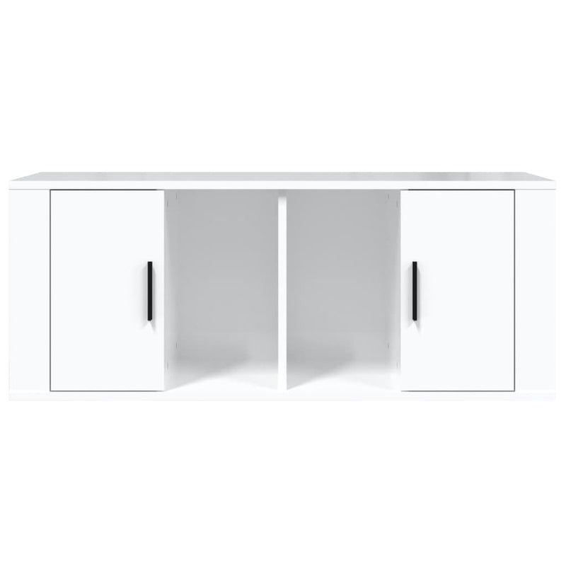 vidaXL TV Cabinet High Gloss White 100x35x40 cm Engineered Wood