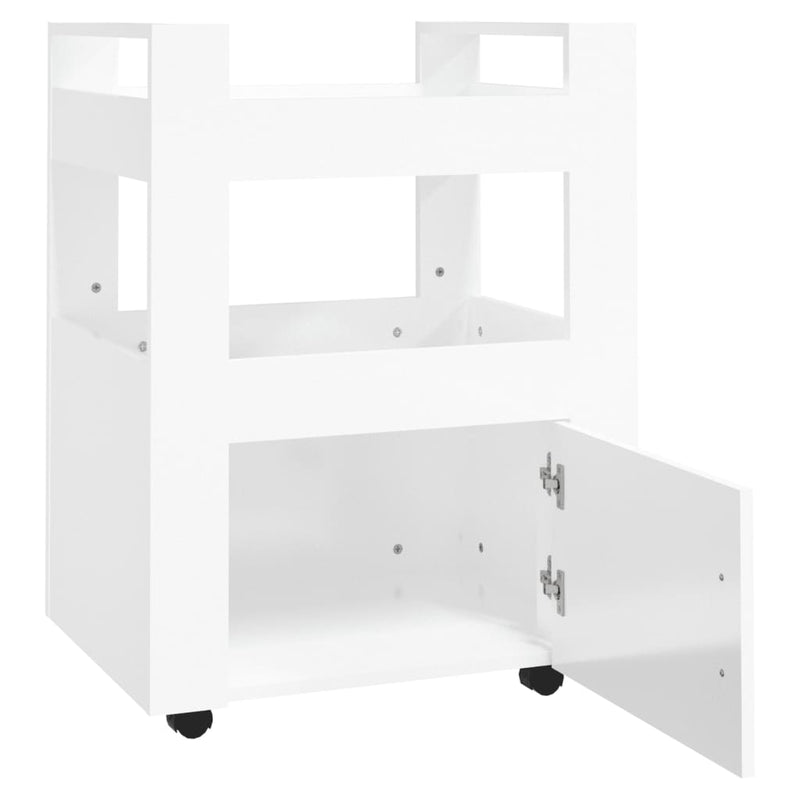 vidaXL Kitchen Trolley High Gloss White 60x45x80 cm Engineered Wood