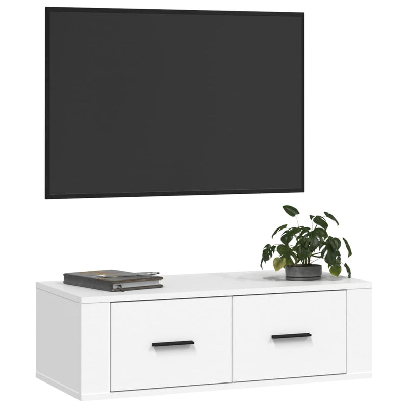 vidaXL Hanging TV Cabinet White 80x36x25 cm Engineered Wood