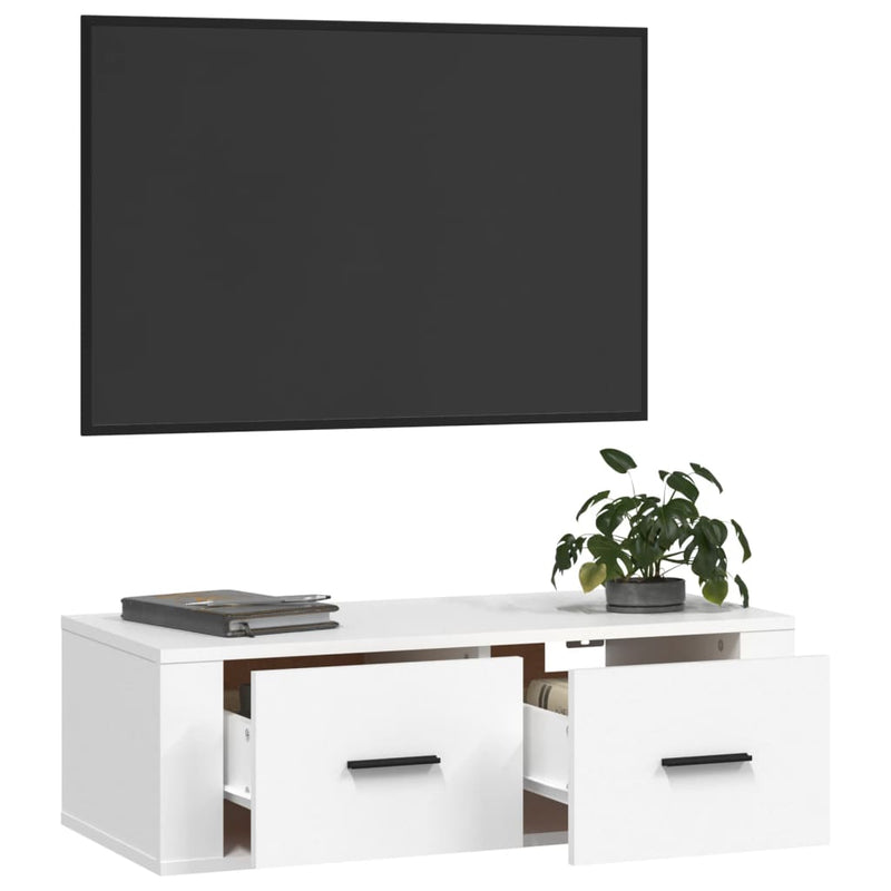 vidaXL Hanging TV Cabinet White 80x36x25 cm Engineered Wood