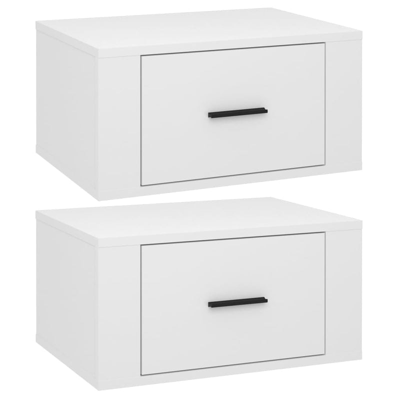 vidaXL Wall-mounted Bedside Cabinets 2 pcs High Gloss White 50x36x25cm