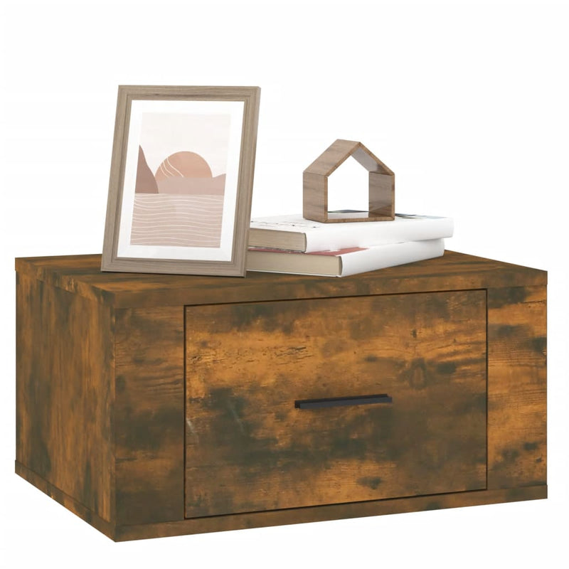 vidaXL Wall-mounted Bedside Cabinets 2 pcs Smoked Oak 50x36x25 cm