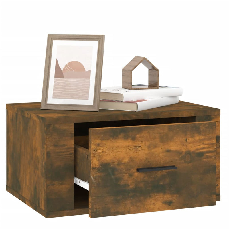 vidaXL Wall-mounted Bedside Cabinets 2 pcs Smoked Oak 50x36x25 cm