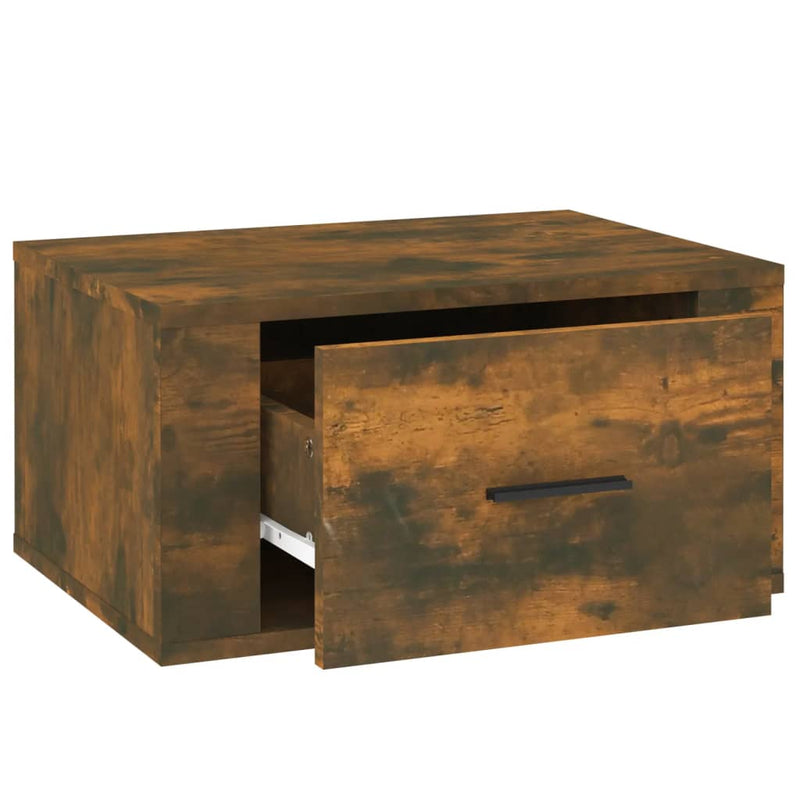 vidaXL Wall-mounted Bedside Cabinets 2 pcs Smoked Oak 50x36x25 cm