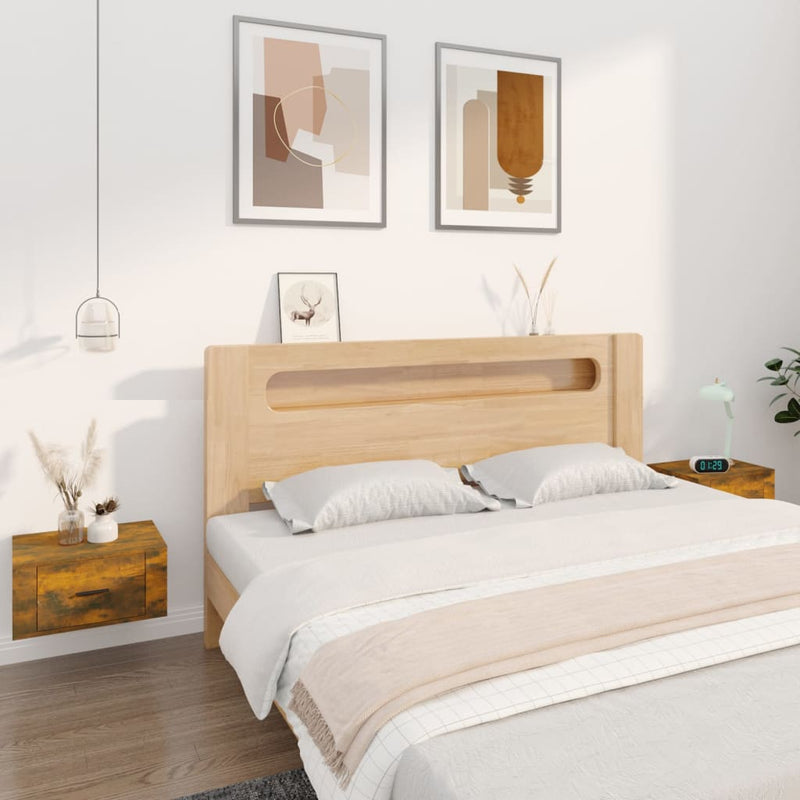 vidaXL Wall-mounted Bedside Cabinets 2 pcs Smoked Oak 50x36x25 cm