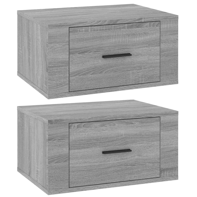 vidaXL Wall-mounted Bedside Cabinets 2 pcs Grey Sonoma 50x36x25 cm