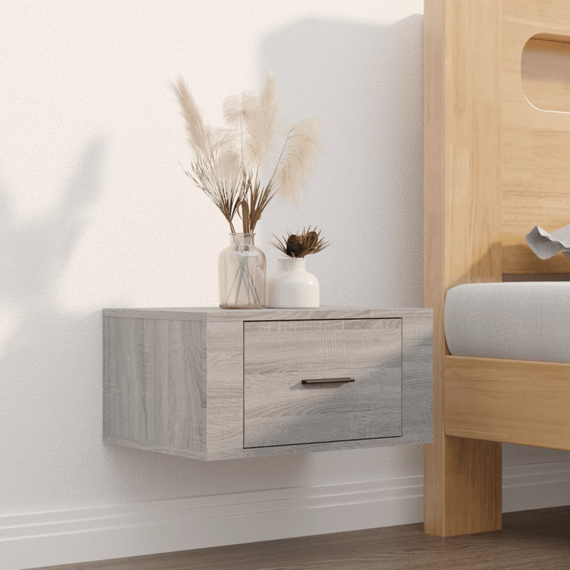 vidaXL Wall-mounted Bedside Cabinets 2 pcs Grey Sonoma 50x36x25 cm