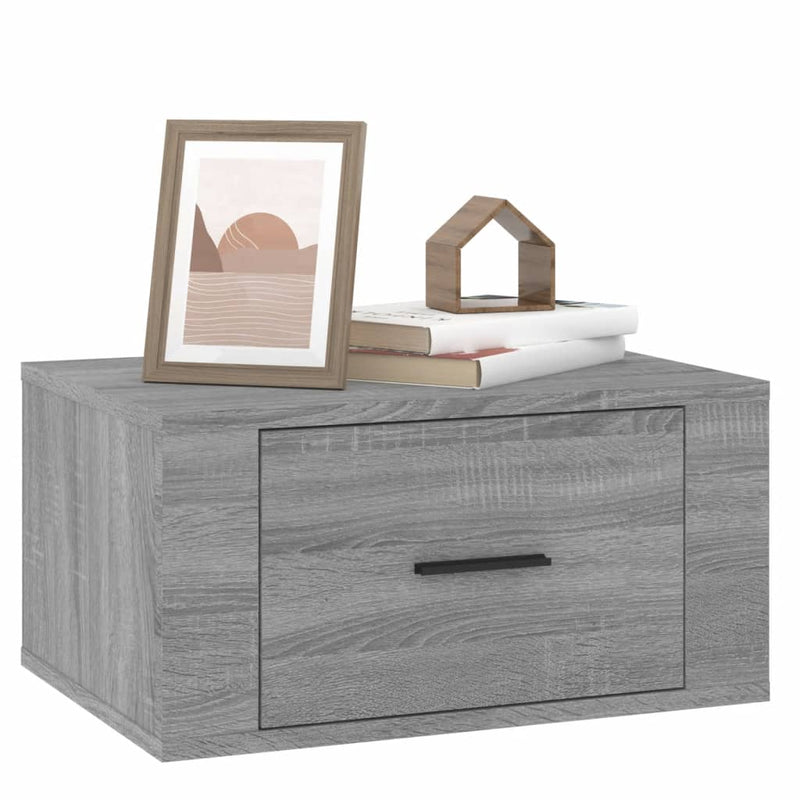 vidaXL Wall-mounted Bedside Cabinets 2 pcs Grey Sonoma 50x36x25 cm