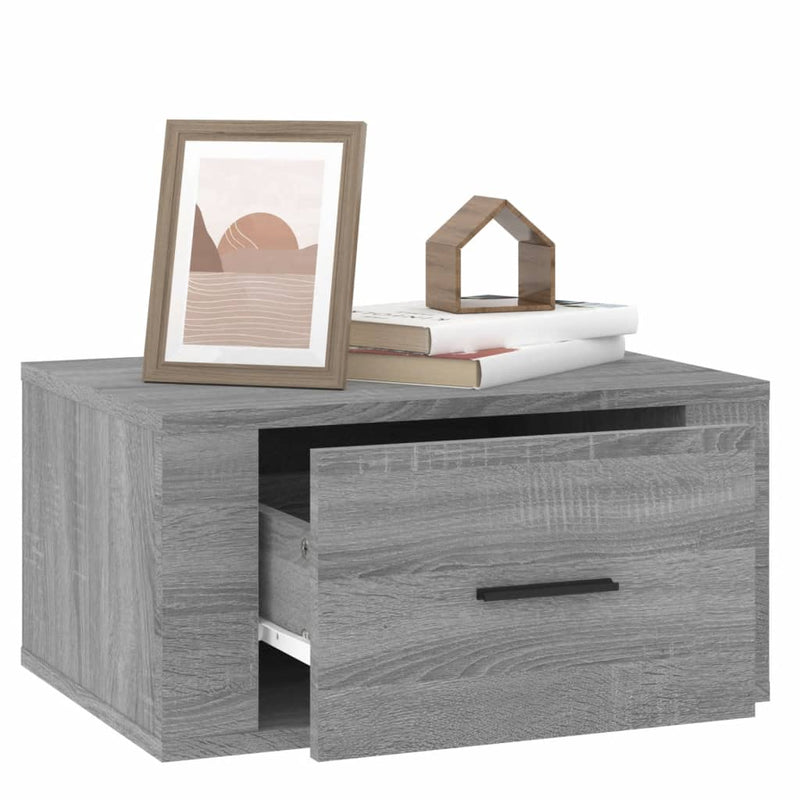 vidaXL Wall-mounted Bedside Cabinets 2 pcs Grey Sonoma 50x36x25 cm