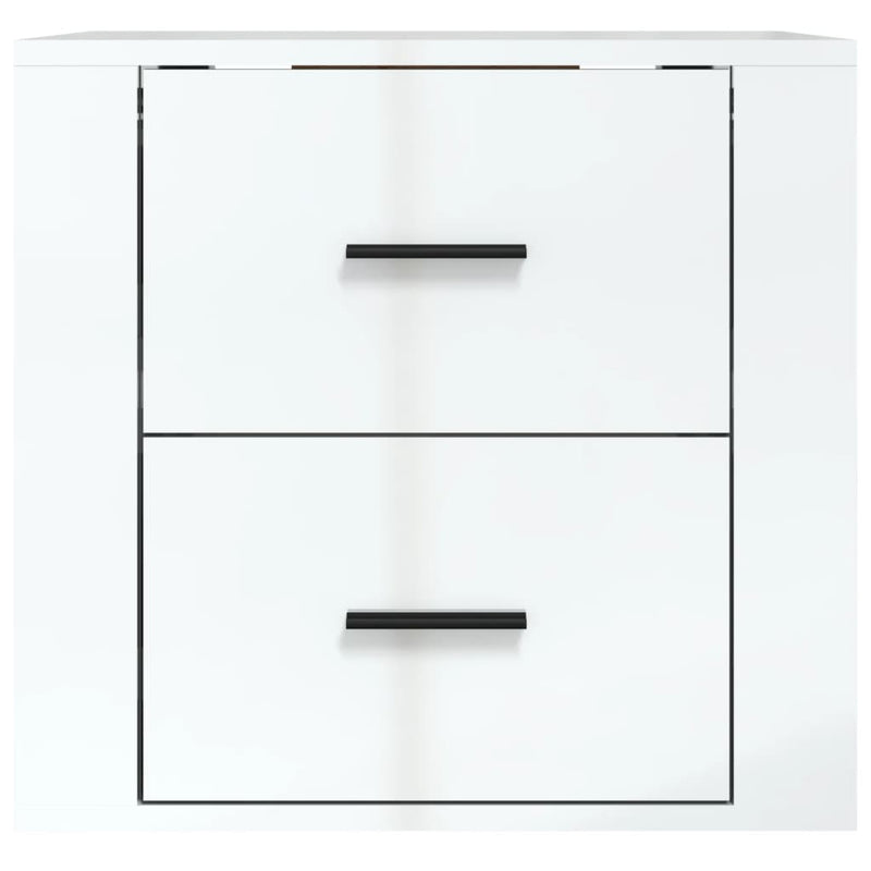 vidaXL Wall-mounted Bedside Cabinet High Gloss White 50x36x47 cm