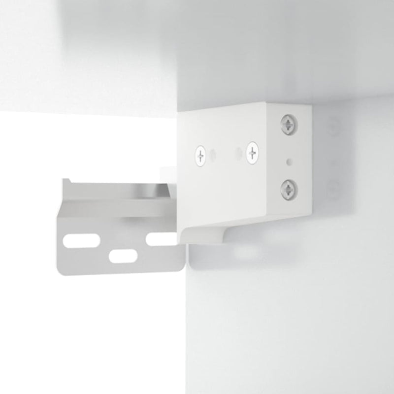vidaXL Wall-mounted Bedside Cabinet High Gloss White 50x36x47 cm