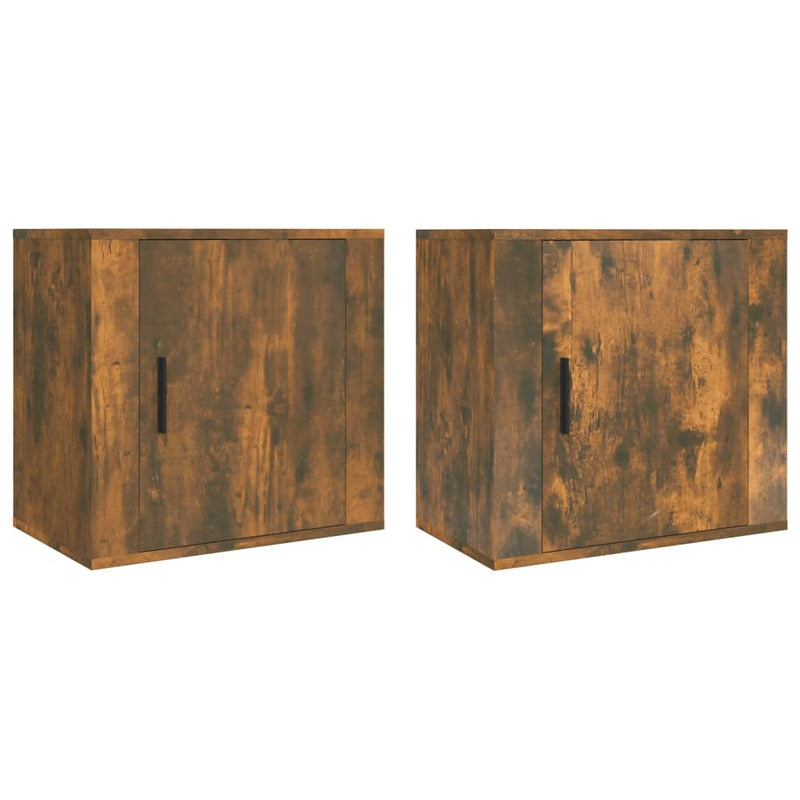 vidaXL Wall-mounted Bedside Cabinets 2 pcs Smoked Oak 50x30x47 cm