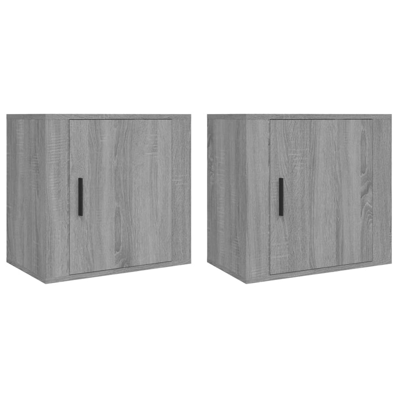 vidaXL Wall-mounted Bedside Cabinets 2 pcs Grey Sonoma 50x30x47 cm