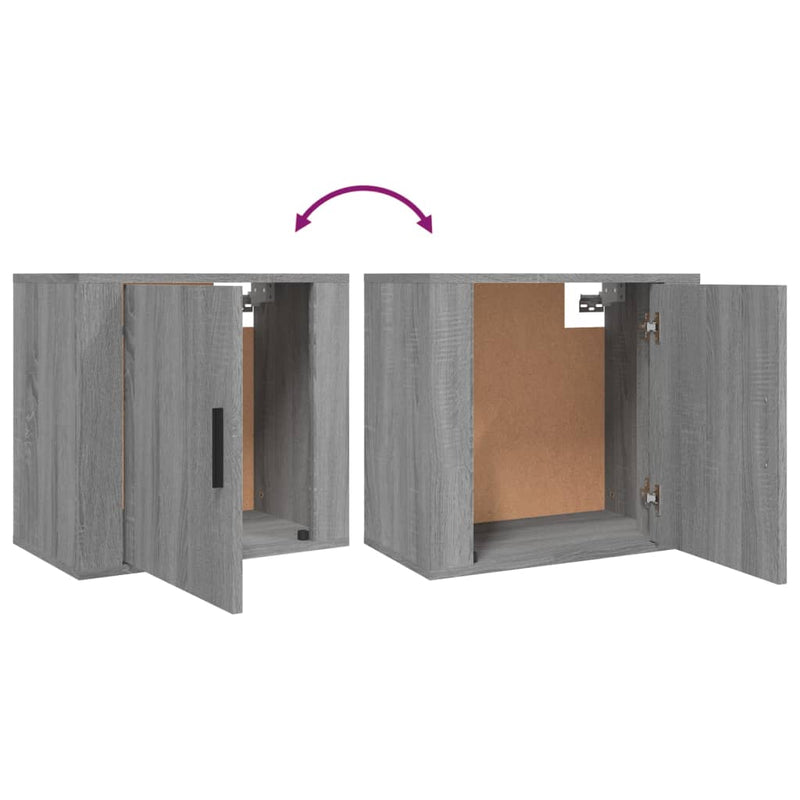vidaXL Wall-mounted Bedside Cabinets 2 pcs Grey Sonoma 50x30x47 cm