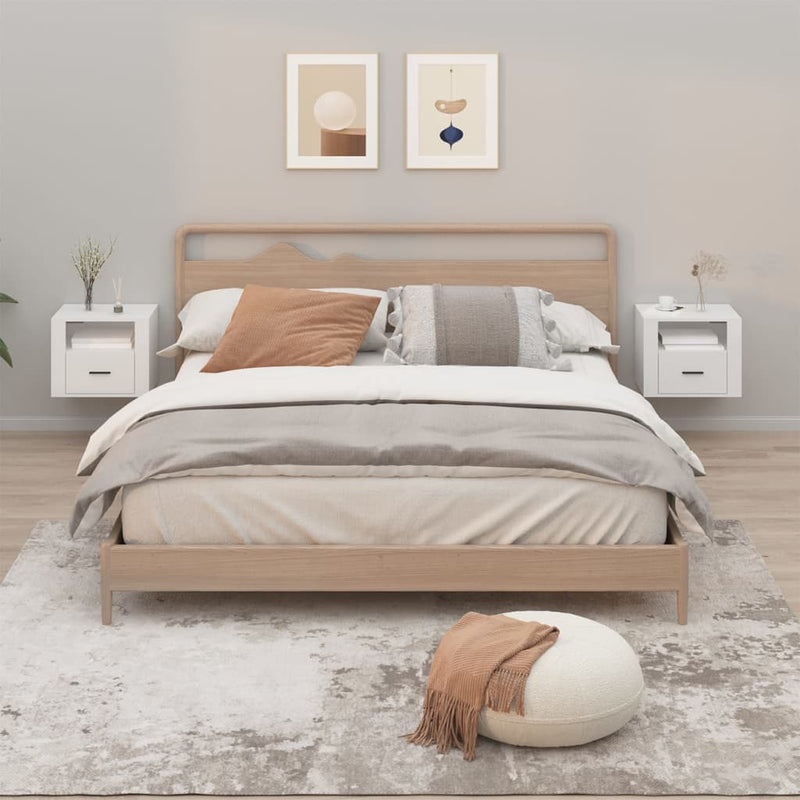 vidaXL Wall-mounted Bedside Cabinets 2 pcs White 50x36x40 cm