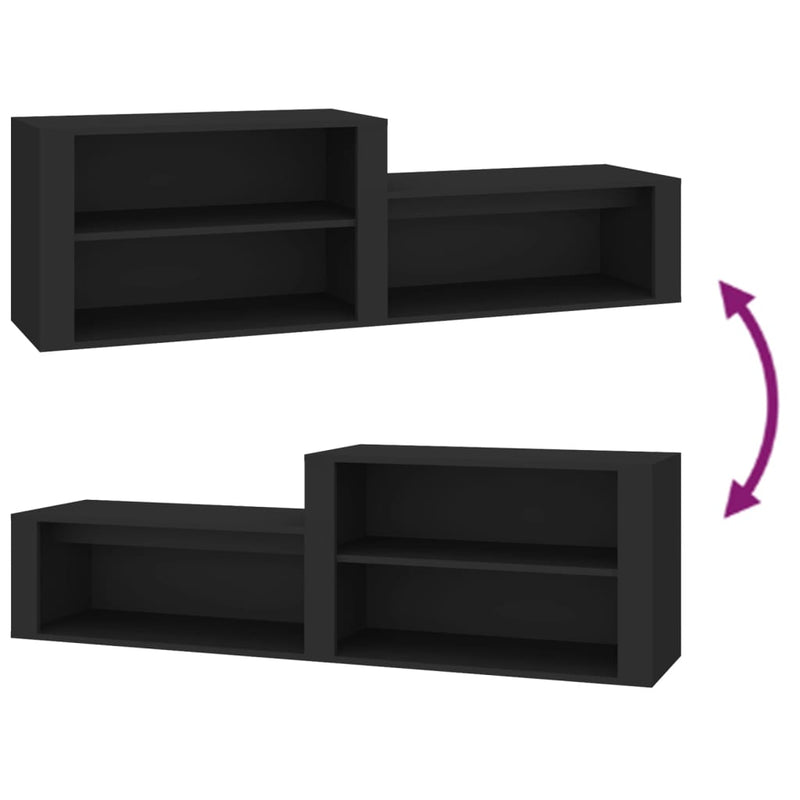 vidaXL Shoe Cabinet Black 150x35x45 cm Engineered Wood