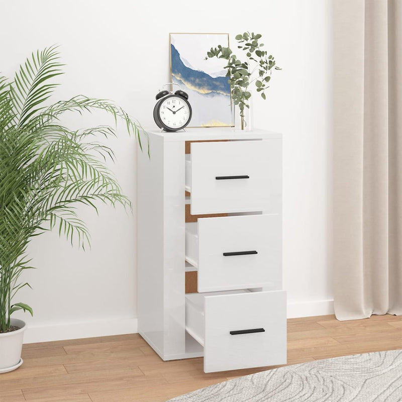 vidaXL Sideboard High Gloss White 40x33x70 cm Engineered Wood