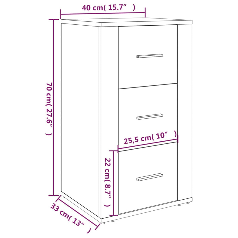 vidaXL Sideboard High Gloss White 40x33x70 cm Engineered Wood