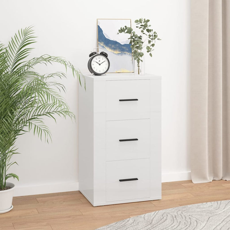 vidaXL Sideboard High Gloss White 40x33x70 cm Engineered Wood
