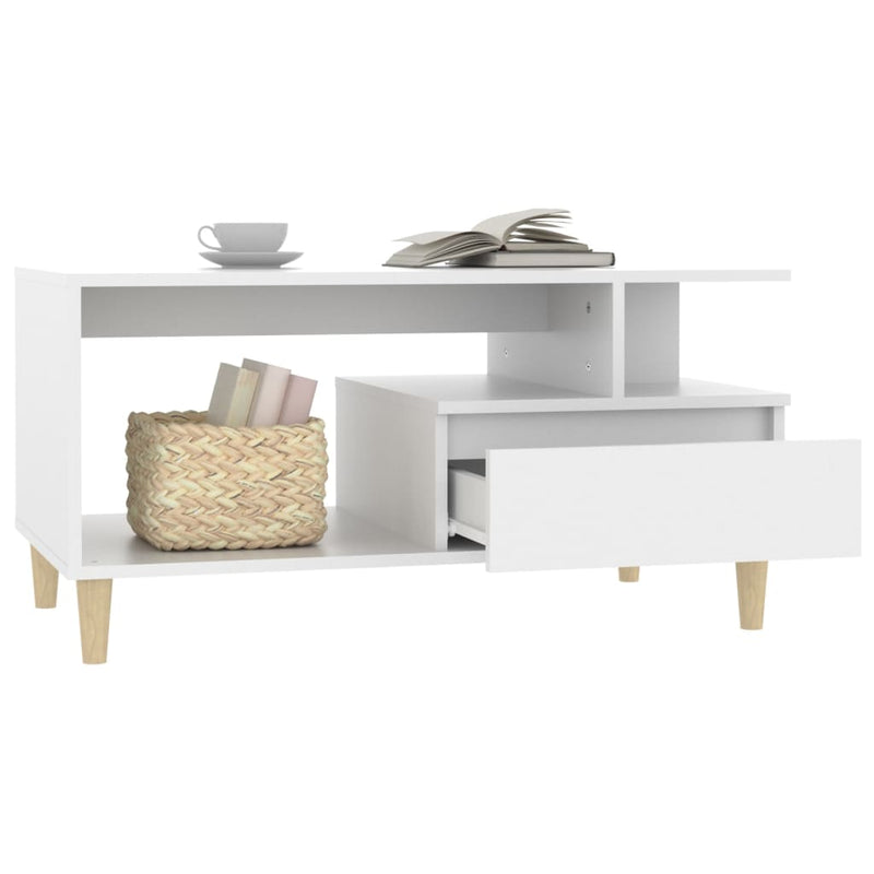 vidaXL Coffee Table White 90x49x45 cm Engineered Wood