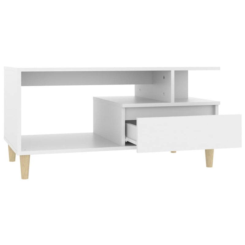 vidaXL Coffee Table White 90x49x45 cm Engineered Wood