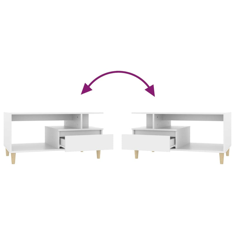 vidaXL Coffee Table White 90x49x45 cm Engineered Wood