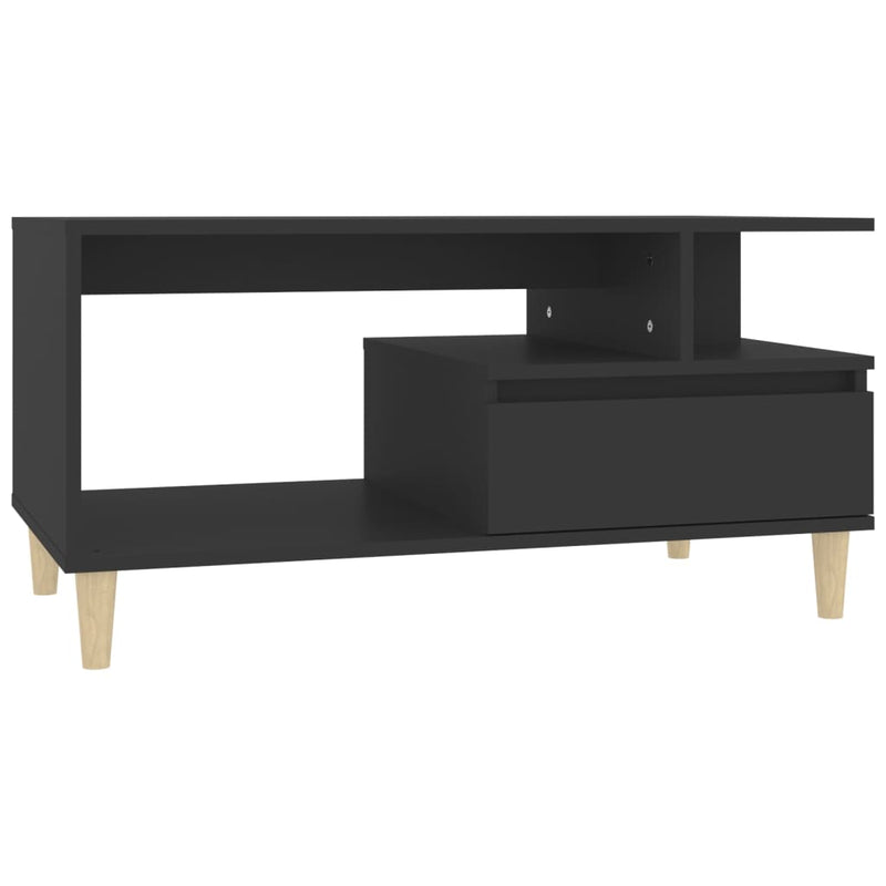 vidaXL Coffee Table Black 90x49x45 cm Engineered Wood