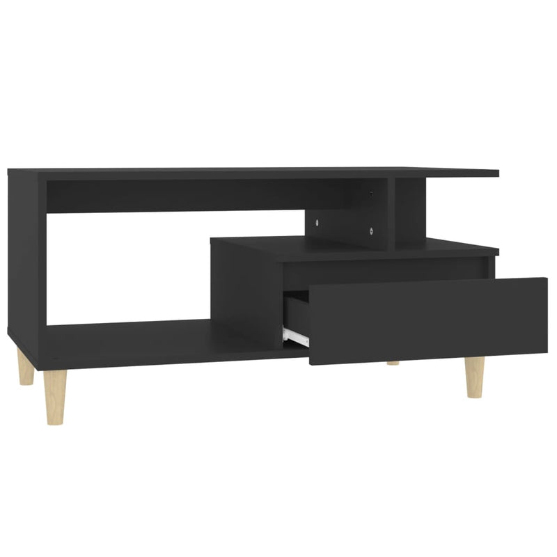 vidaXL Coffee Table Black 90x49x45 cm Engineered Wood