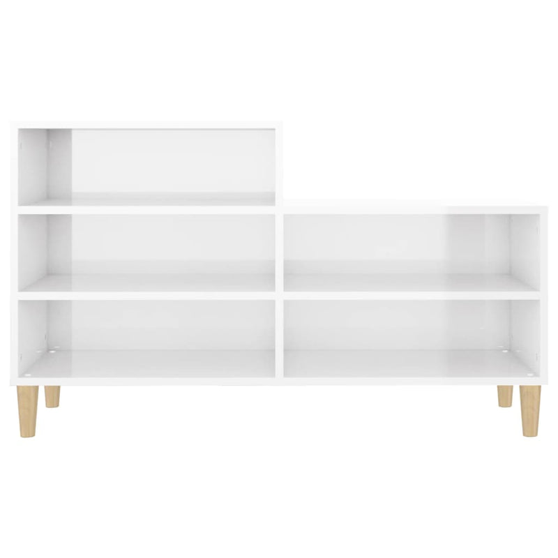 vidaXL Shoe Cabinet High Gloss White 102x36x60 cm Engineered Wood