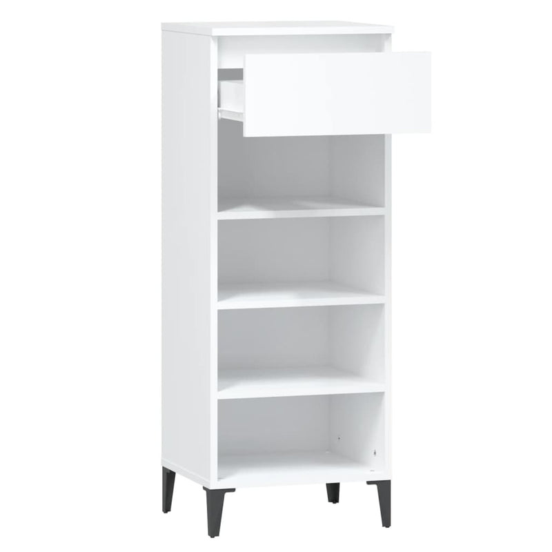 vidaXL Shoe Rack White 40x36x105 cm Engineered Wood
