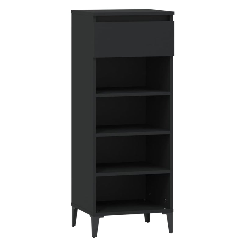 vidaXL Shoe Rack Black 40x36x105 cm Engineered Wood