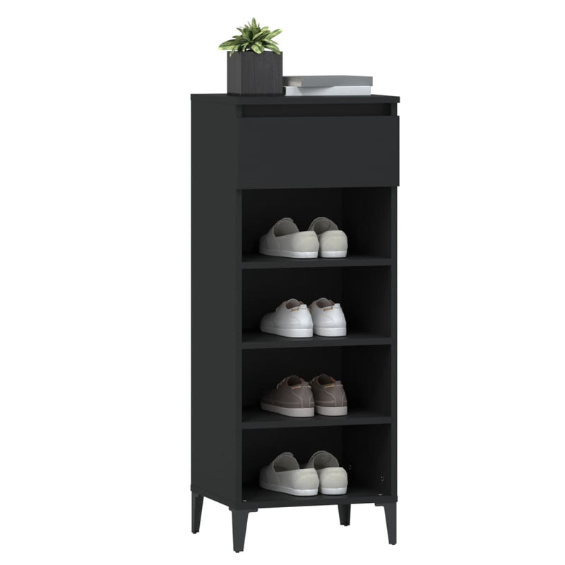 vidaXL Shoe Rack Black 40x36x105 cm Engineered Wood