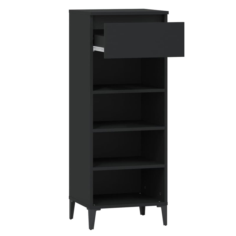 vidaXL Shoe Rack Black 40x36x105 cm Engineered Wood