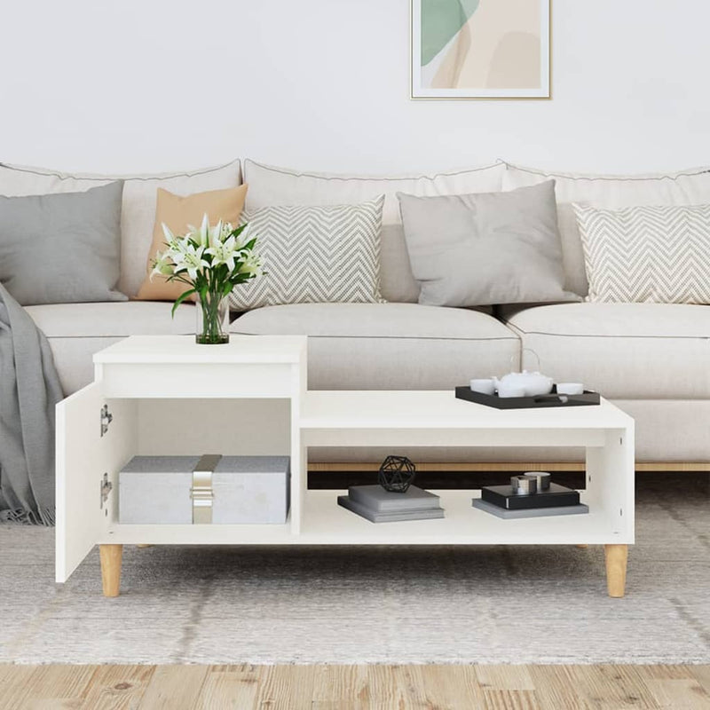 vidaXL Coffee Table White 100x50x45 cm Engineered Wood