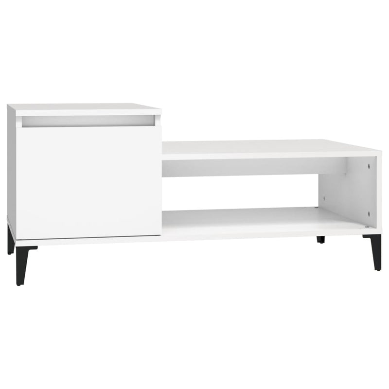 vidaXL Coffee Table White 100x50x45 cm Engineered Wood