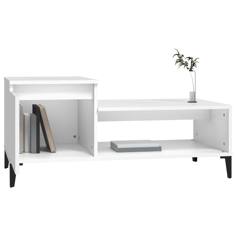 vidaXL Coffee Table White 100x50x45 cm Engineered Wood