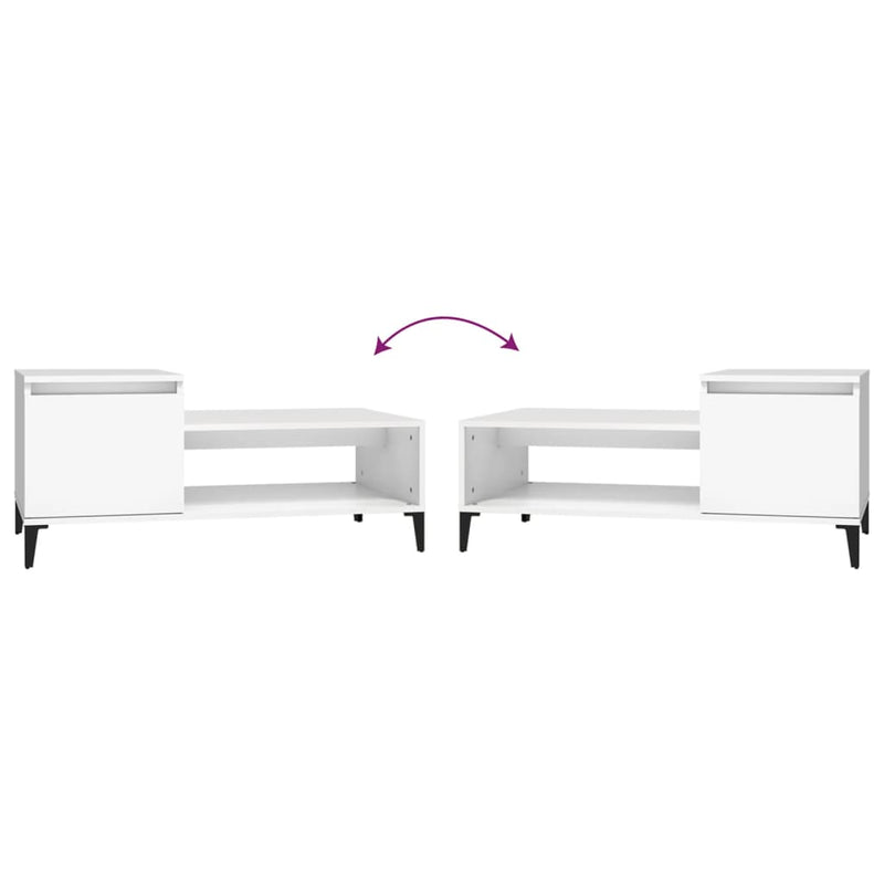 vidaXL Coffee Table White 100x50x45 cm Engineered Wood
