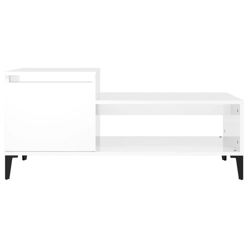 vidaXL Coffee Table High Gloss White 100x50x45 cm Engineered Wood