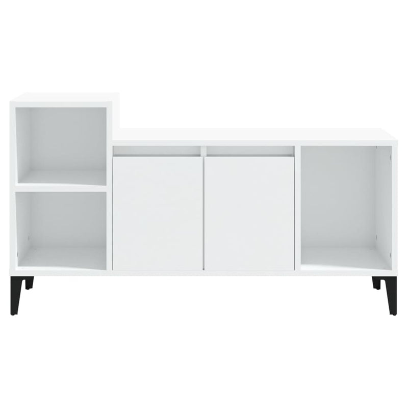 vidaXL TV Cabinet High Gloss White 100x35x55 cm Engineered Wood