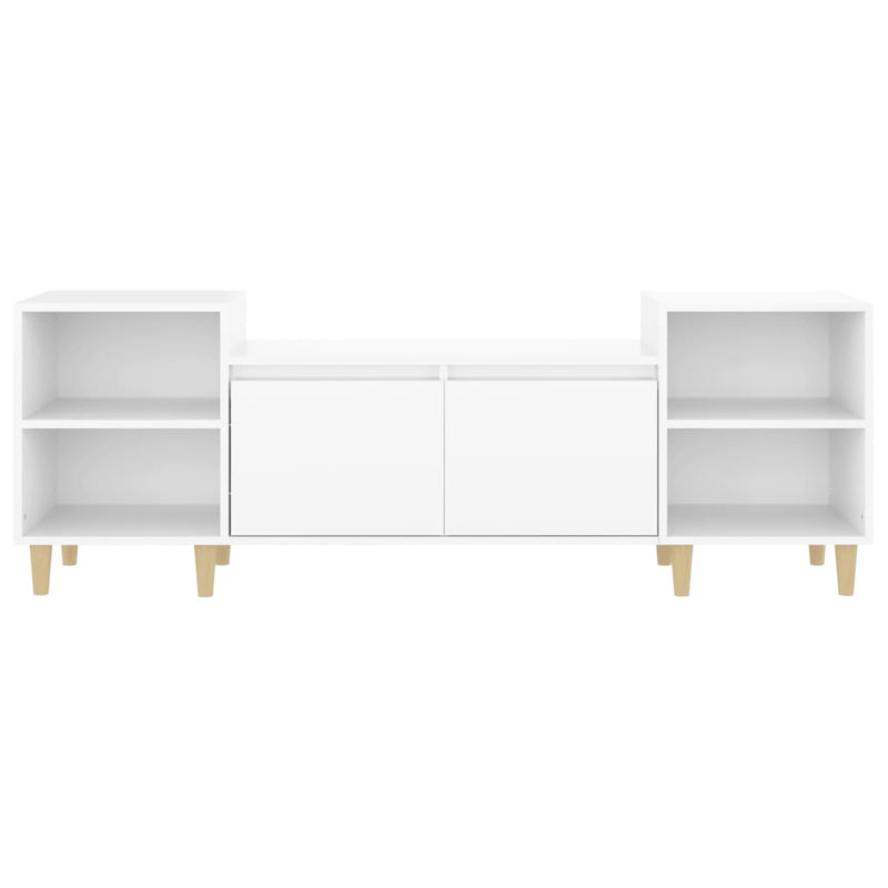 vidaXL TV Cabinet High Gloss White 160x35x55 cm Engineered Wood
