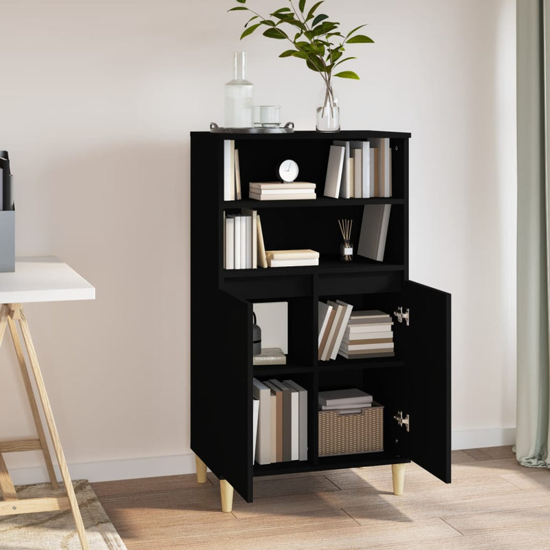 vidaXL Highboard Black 60x36x110 cm Engineered Wood