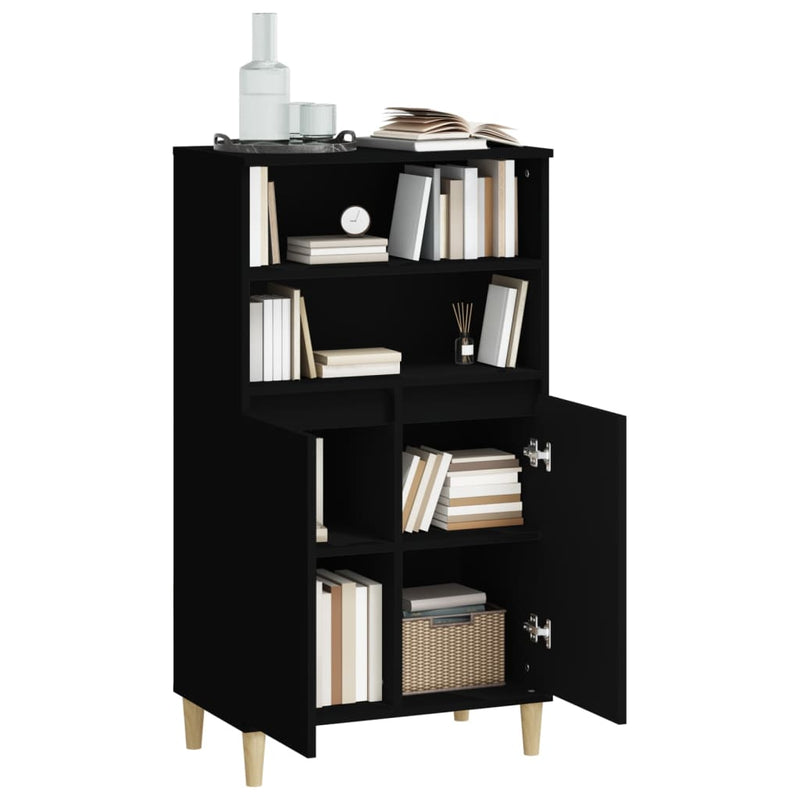 vidaXL Highboard Black 60x36x110 cm Engineered Wood