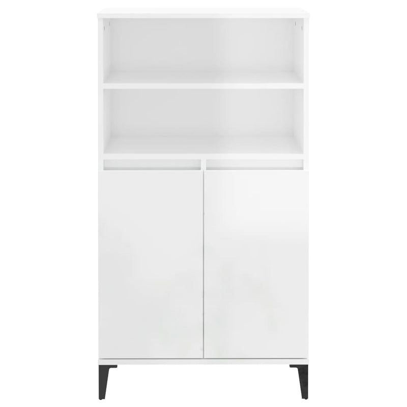 vidaXL Highboard High Gloss White 60x36x110 cm Engineered Wood